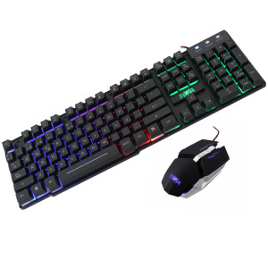 TECLADO Y MOUSE GAMER RGB USB POWER GROUP GC-801